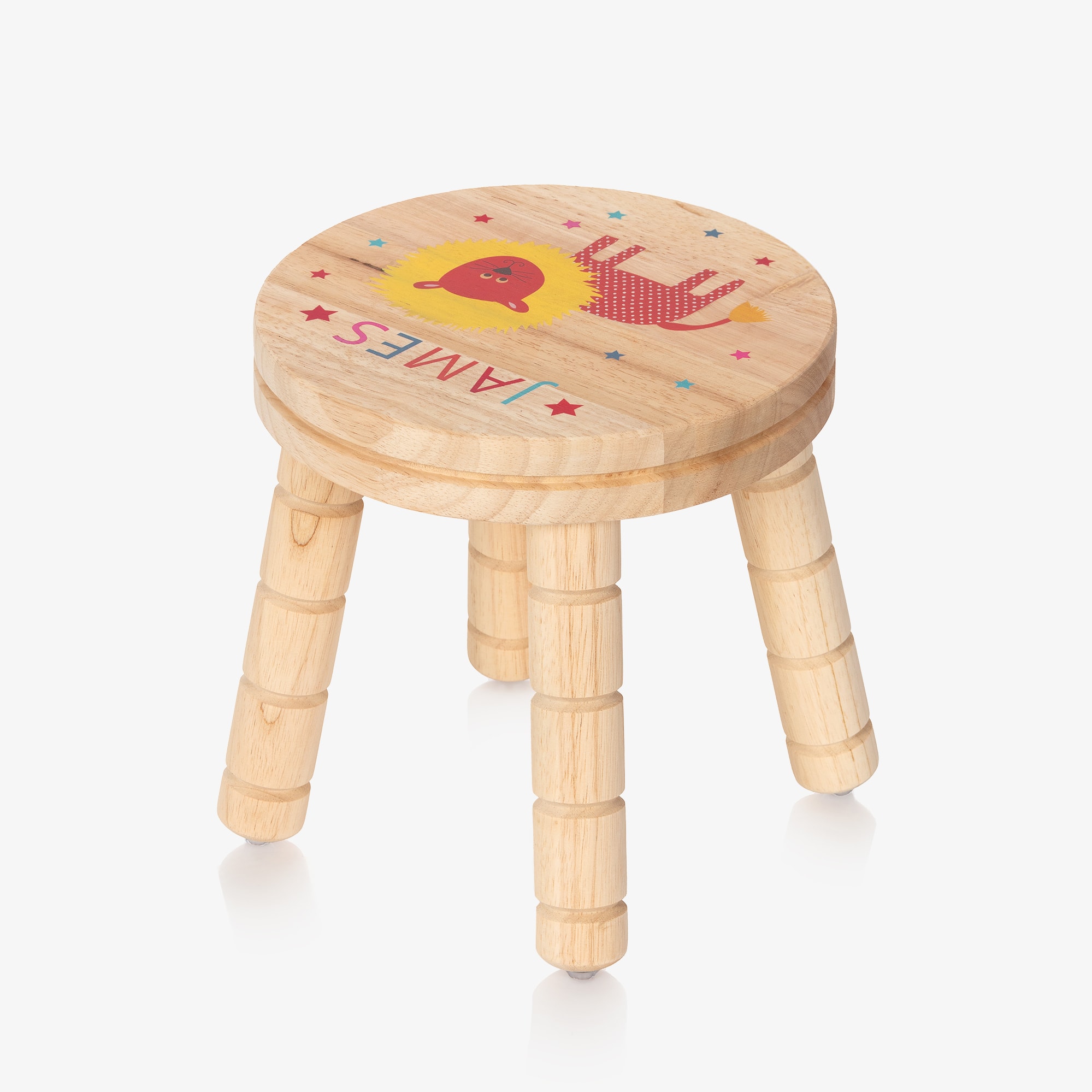 Personalised Wooden Lion Stool - View 3
