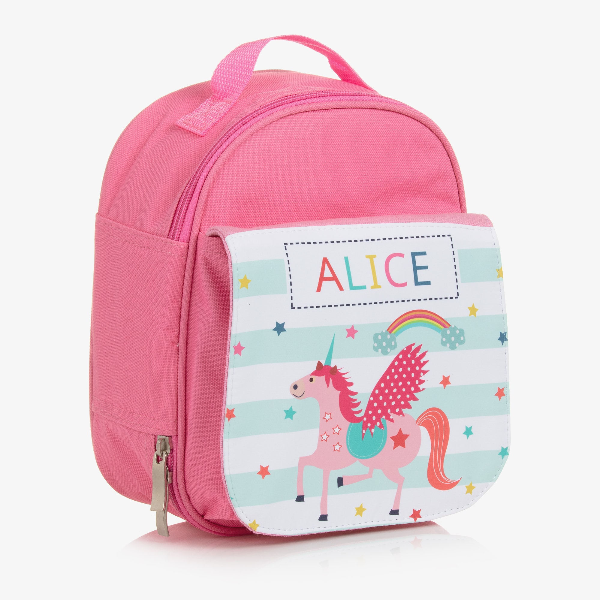 Pink Personalised Unicorn Lunch Bag (24cm) - View 3
