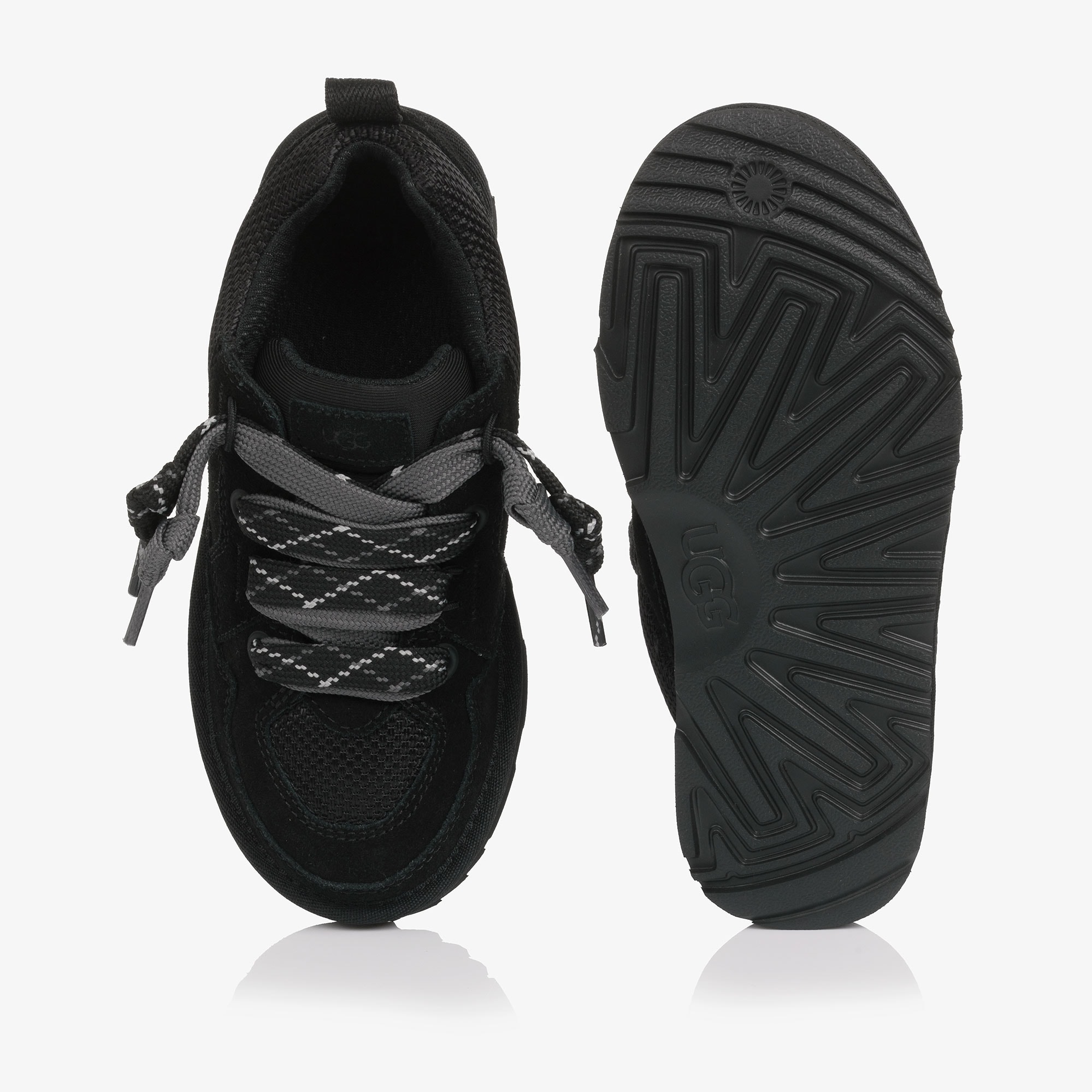 Black Suede Leather Lo Lowmel Trainers - View 3