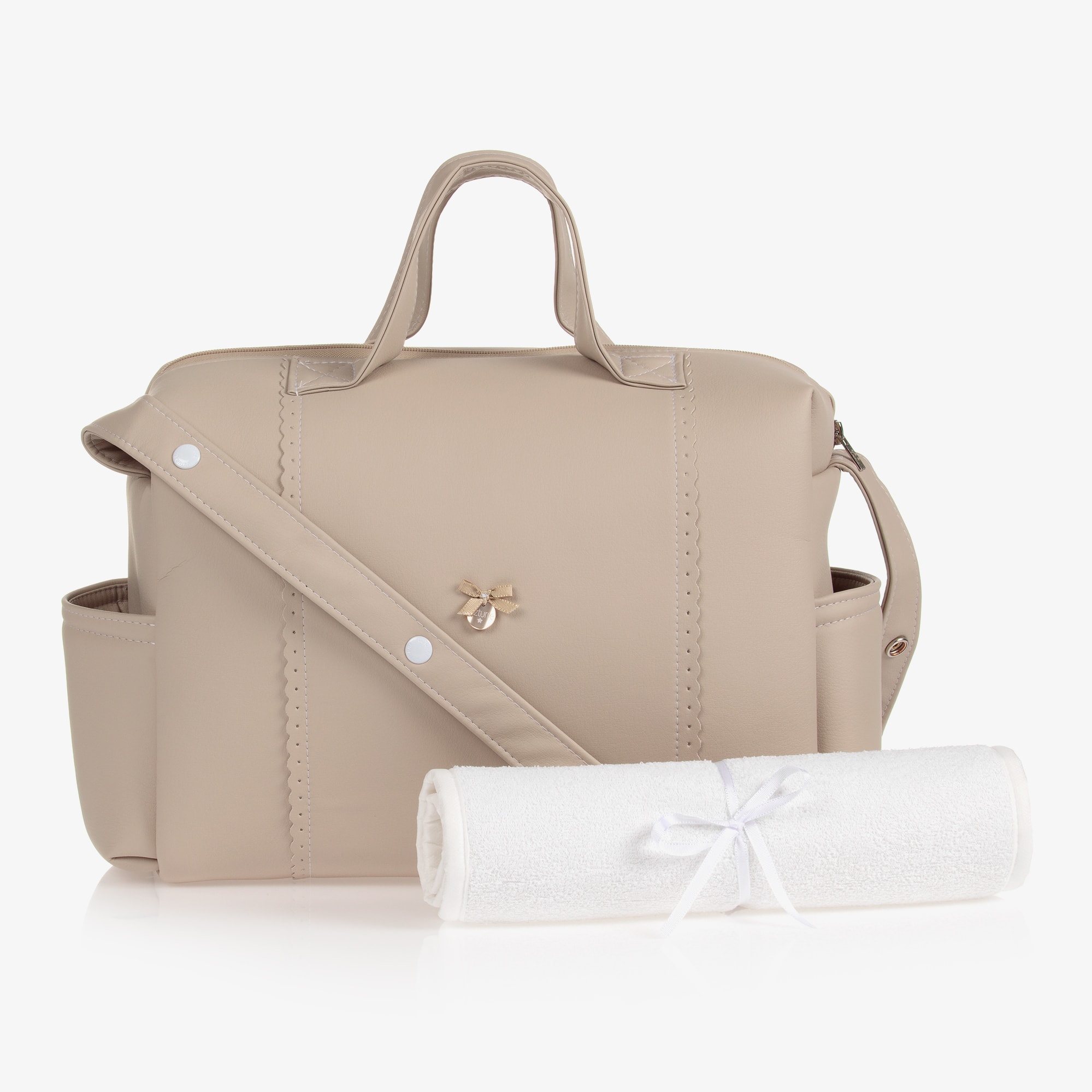 Grey Faux Leather Changing Bag (41cm) - View 1