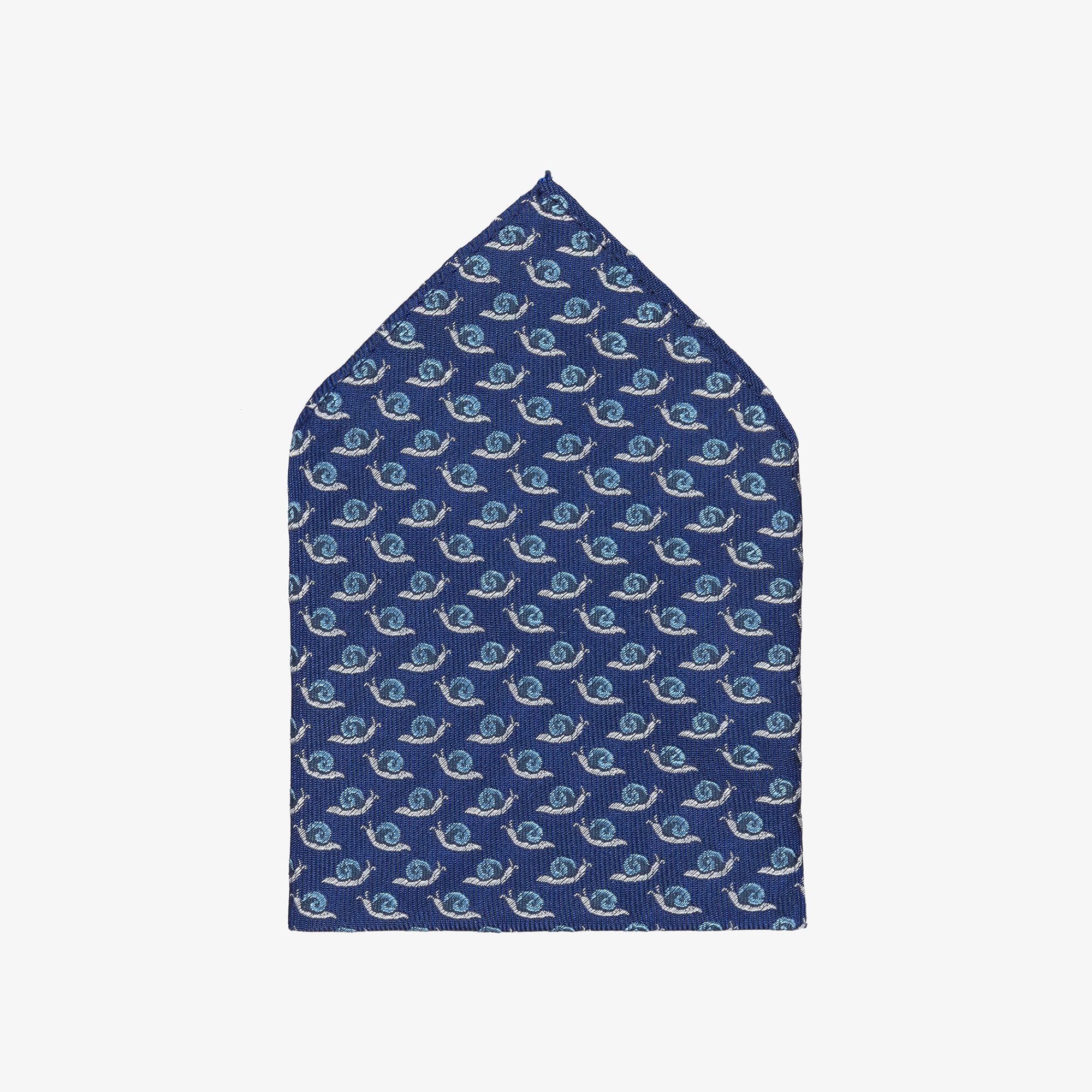 Boys Navy Blue Check Pattern Pocket Square - View 1