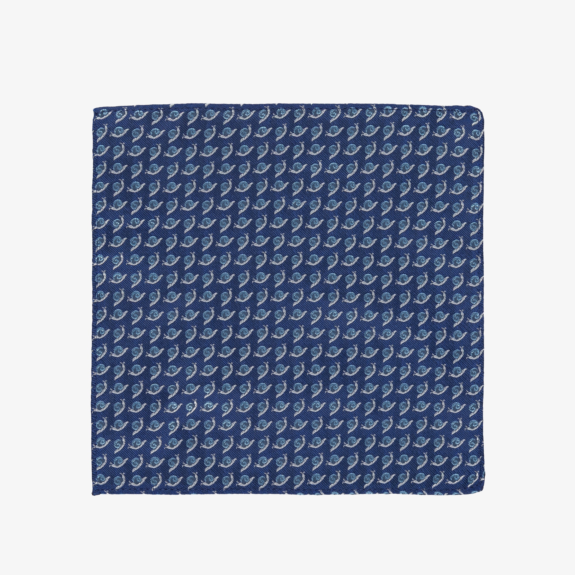 Boys Navy Blue Check Pattern Pocket Square - View 2