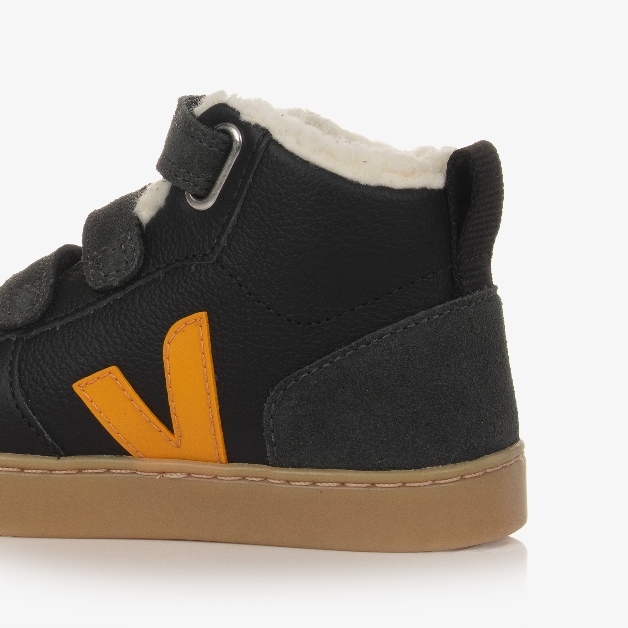 Black & Yellow Leather V-10 Trainers - View 6