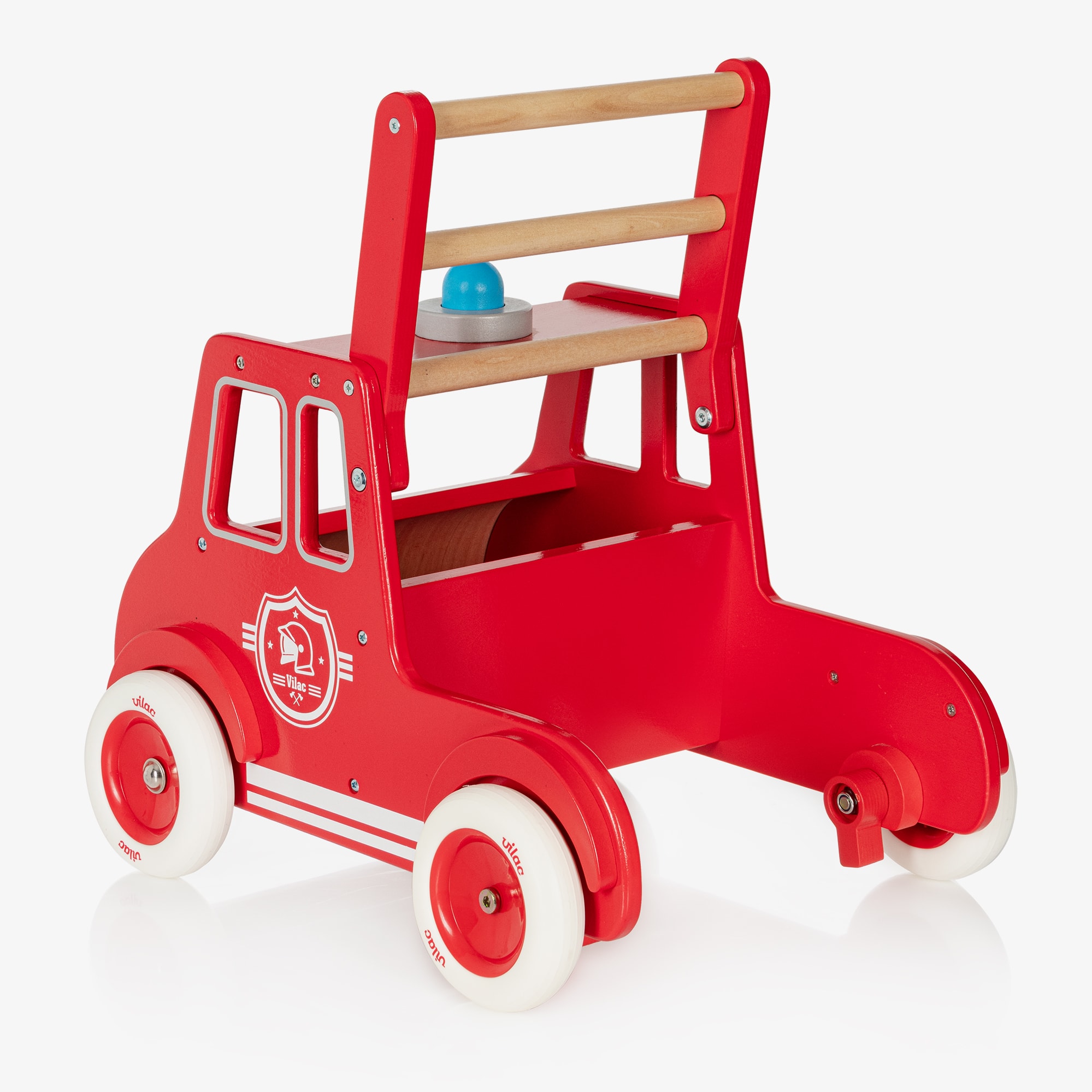 Red Wooden Fire Engine Walker (46cm) - View 2