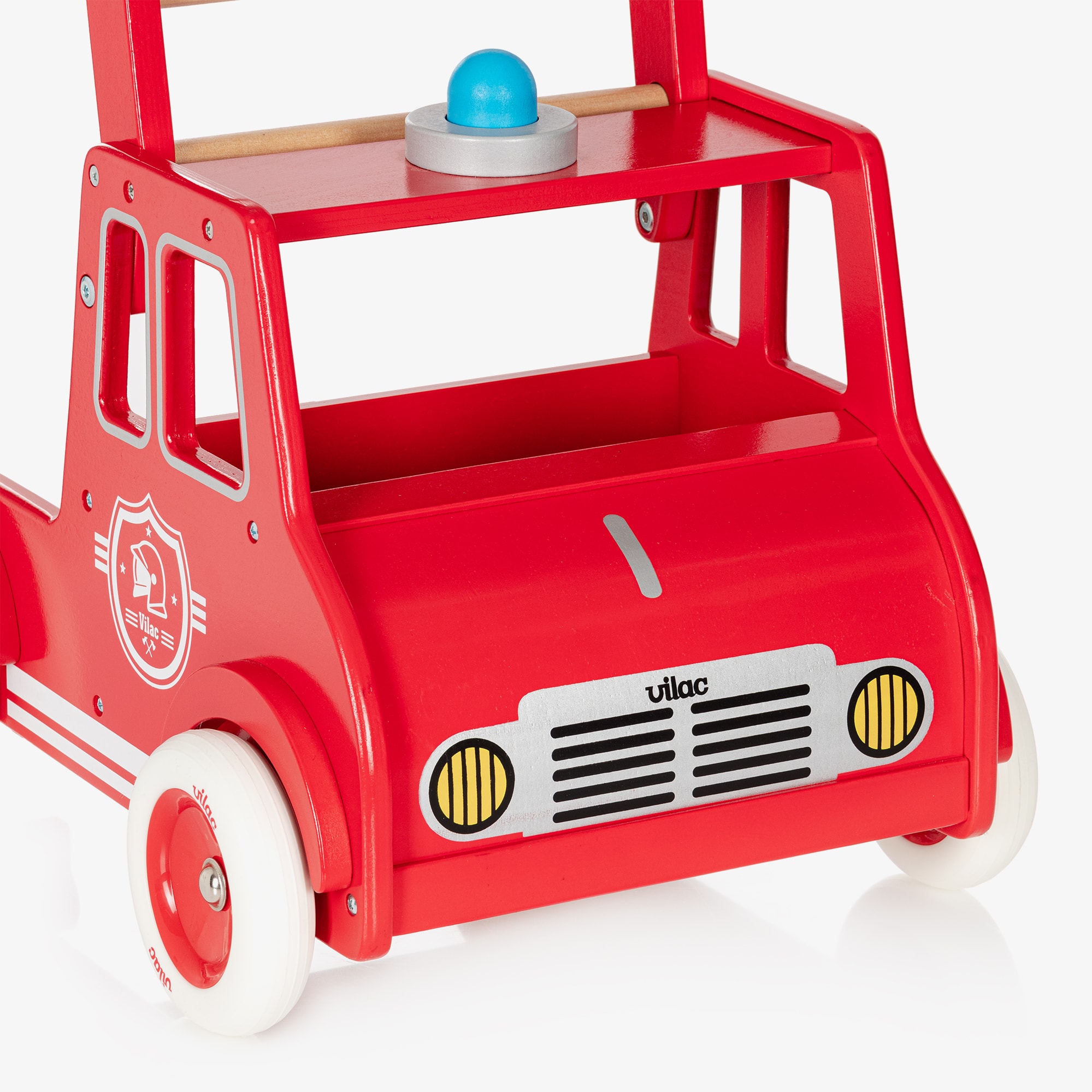 Red Wooden Fire Engine Walker (46cm) - View 4