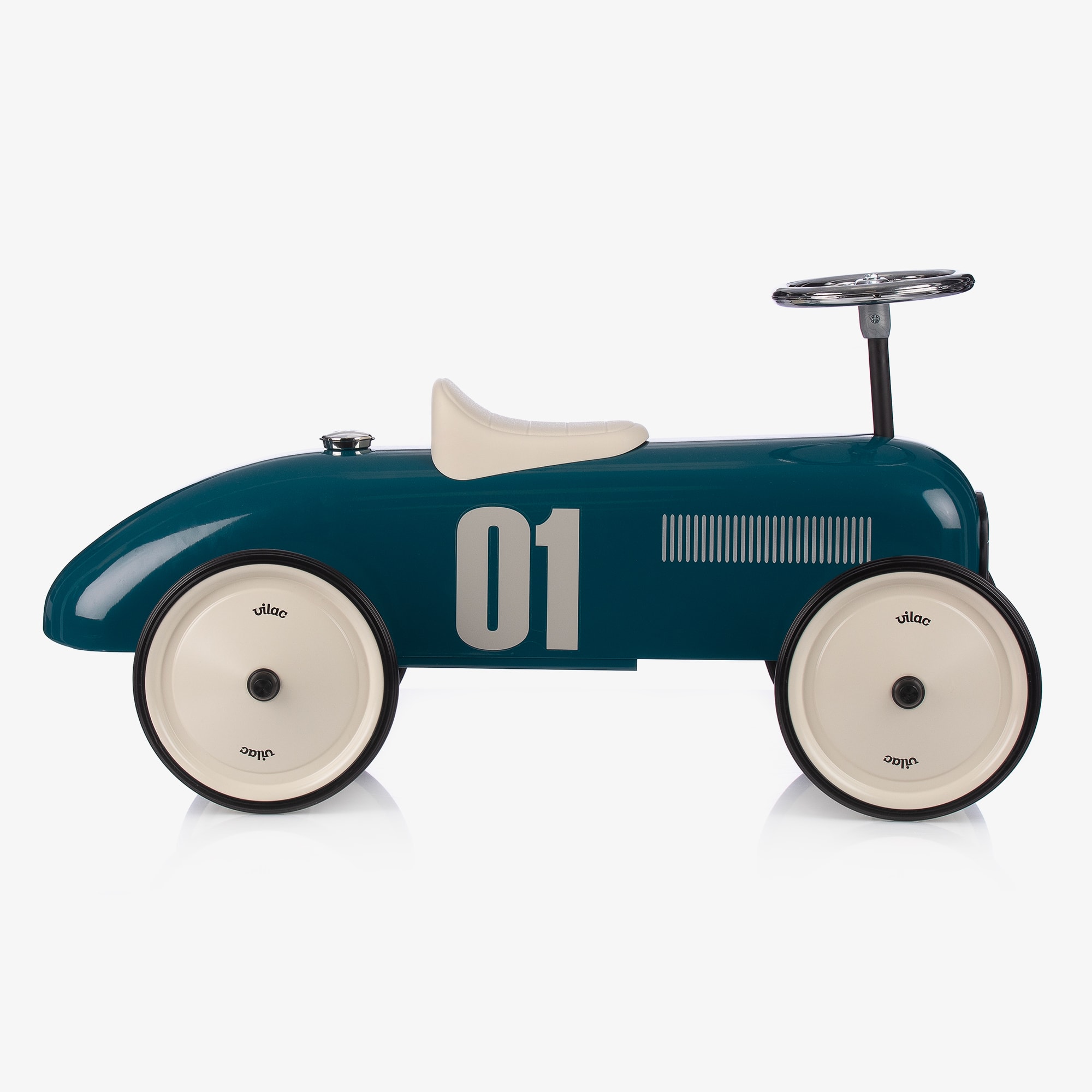 Teal Blue Ride-On Vintage Car (76cm) - View 4