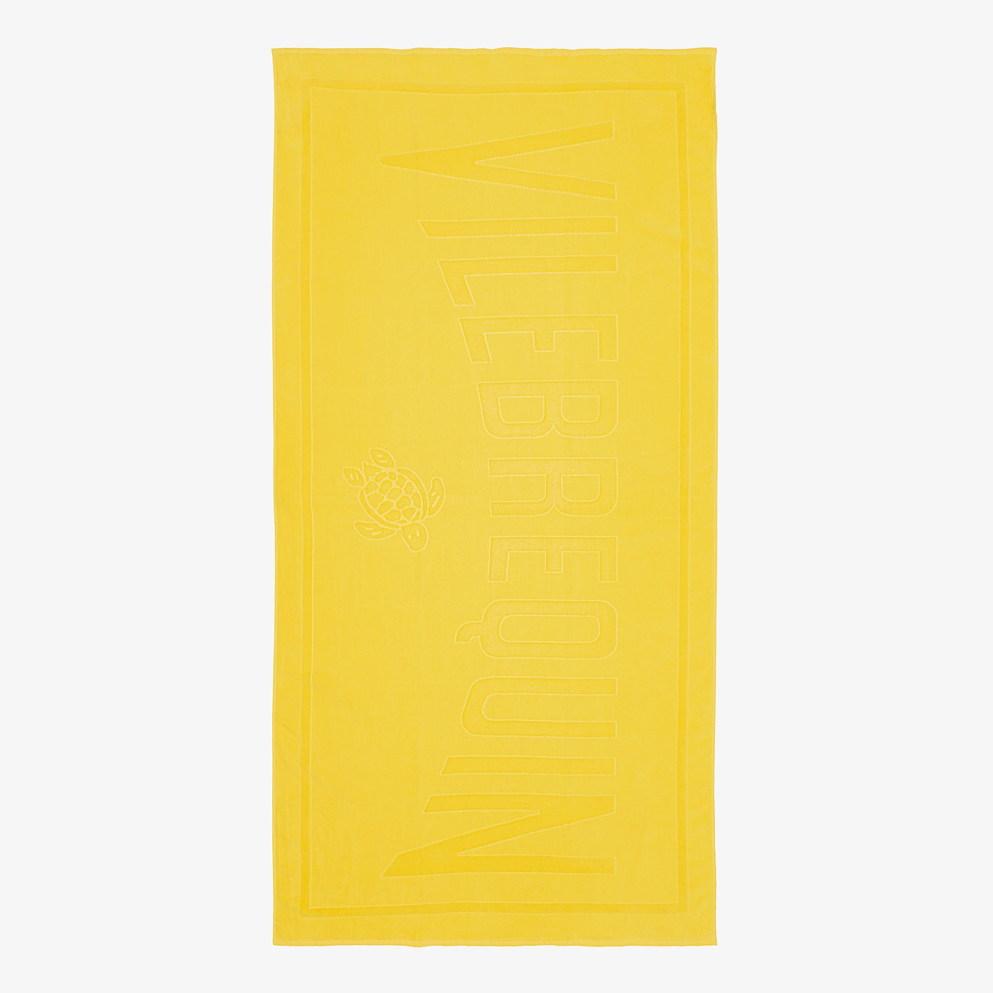 Yellow Organic Cotton Logo Jacquard Beach Towel (180cm) - View 1