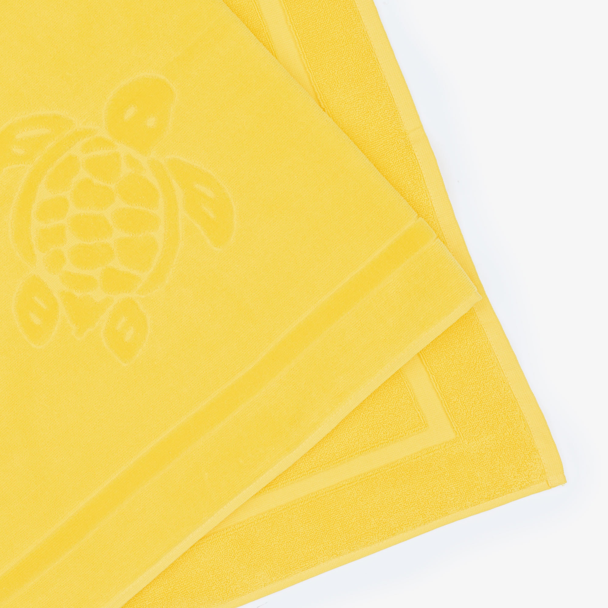 Yellow Organic Cotton Logo Jacquard Beach Towel (180cm) - View 3